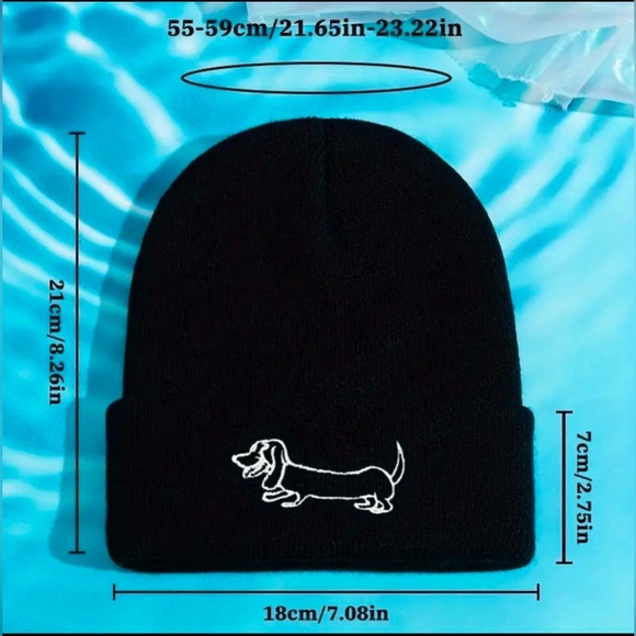 NEW Kids Beanie with Dachshund Embroidery - Picture 3 of 4
